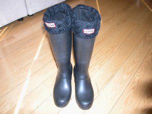 Hunter Wellingtom rain boots with fleece liner