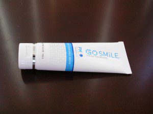 Go Smile PM toothpaste tube side view